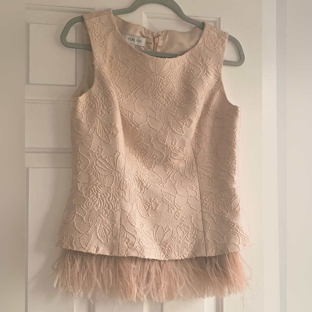 Teri Jon Blush Textured Top